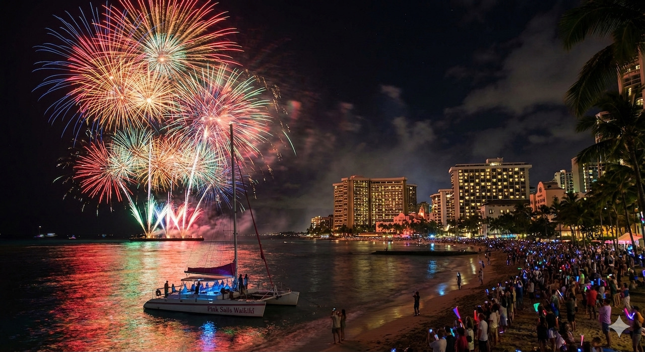 【2025-2026最新】オアフ島ニューイヤーズイブ完全ガイド:花火・クルーズ・特別ディナー決定版